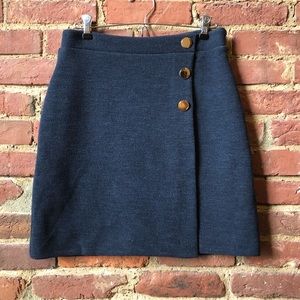 LOFT Navy Blue Skirt w/ Gold Buttons